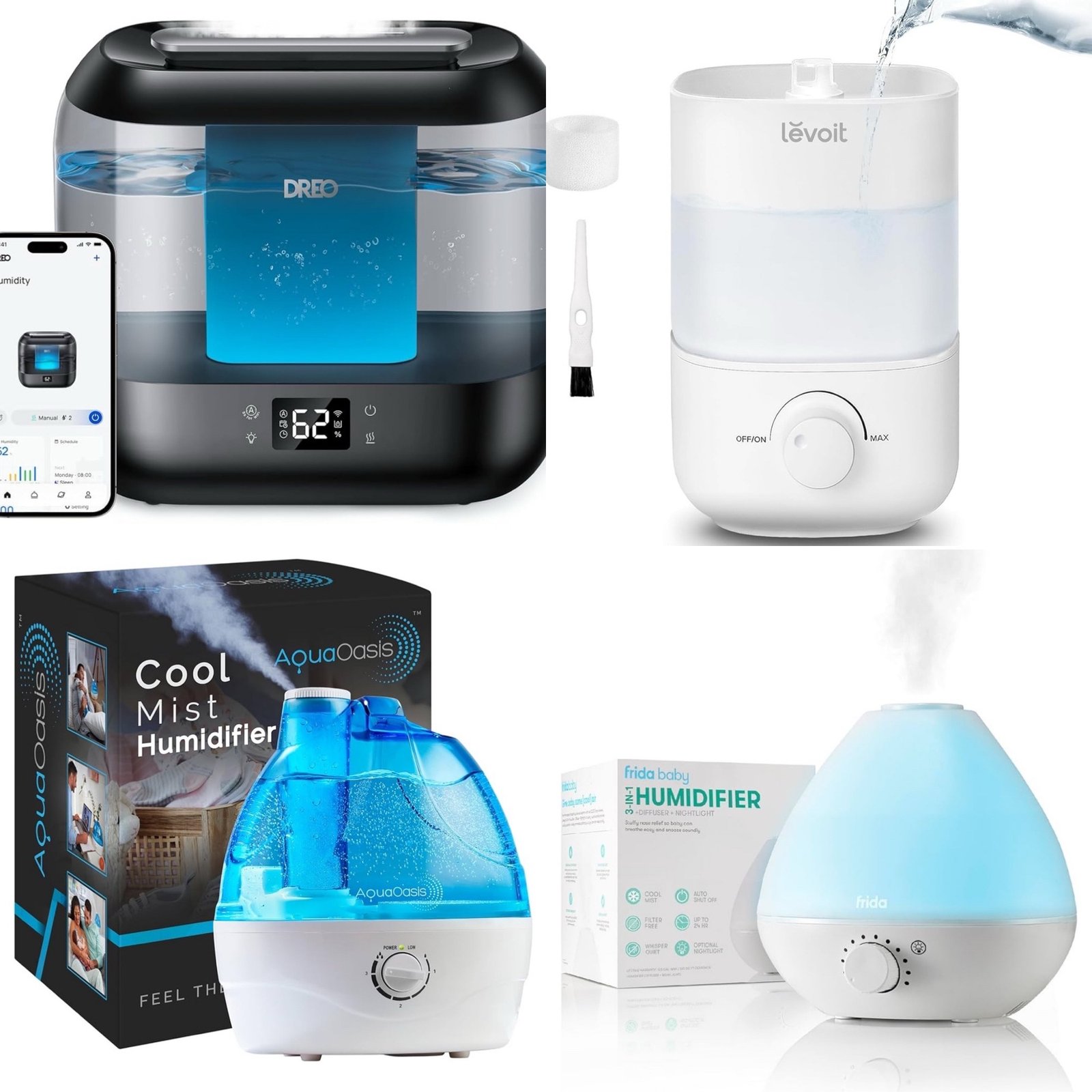 Highly-Rated Humidifiers Under $50. Keep Your Skin Hydrated and Ease Cold and Flu Symptoms. Includes tips on how to clean a humidifier!